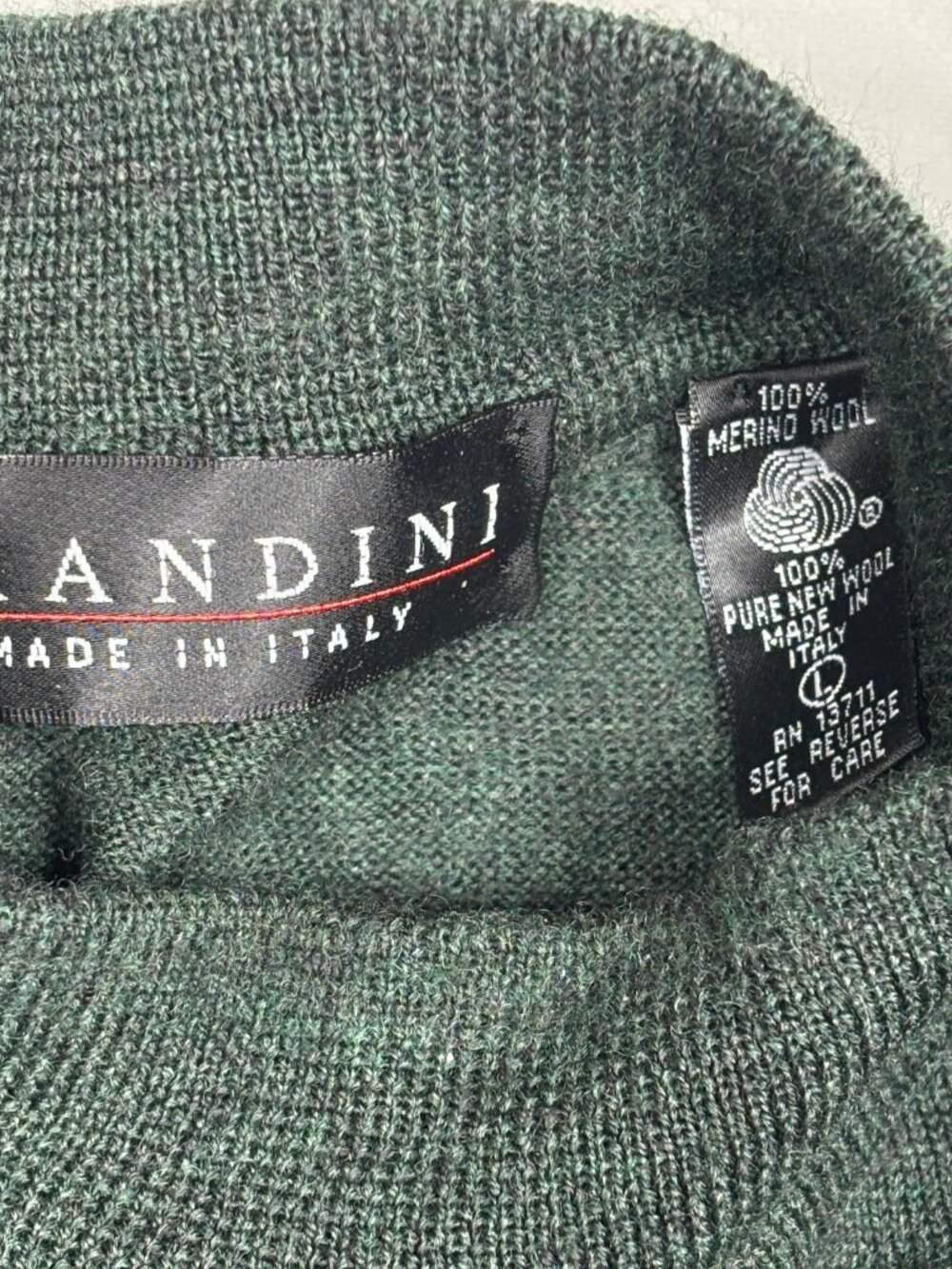 Lot of 3 VTG Brandini Italy 100% Merino Wool Mock Neck Sweaters Mens Large L - Picture 13 of 16
